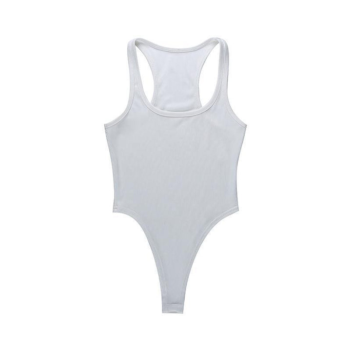 Damen Bodysuit mit tiefem Ausschnitt und breiten Trägern Drune