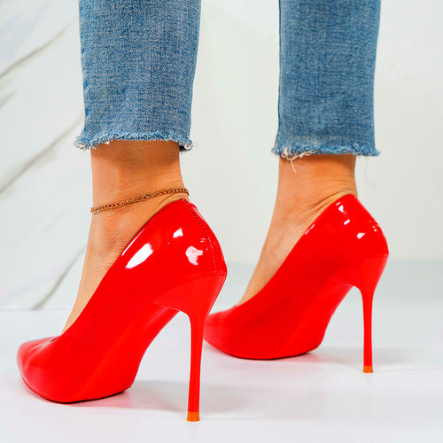 Damen Hochhackige Pumps mit glänzendem Lackfinish und eleganter Silhouette Drune