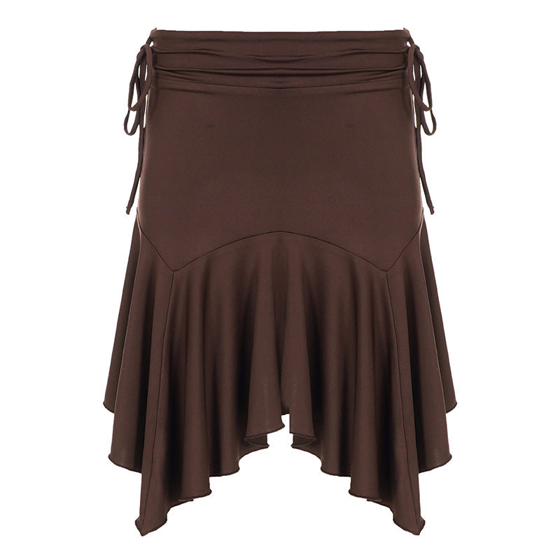 Damen asymmetrischer Swing-Rock mit tailliertem Design Drune