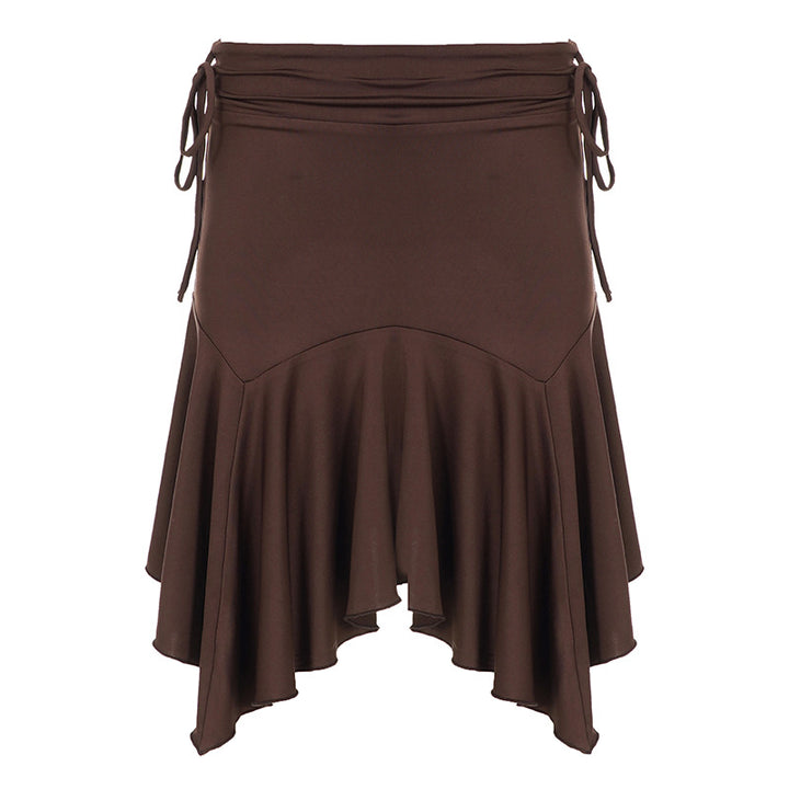 Damen asymmetrischer Swing-Rock mit tailliertem Design Drune