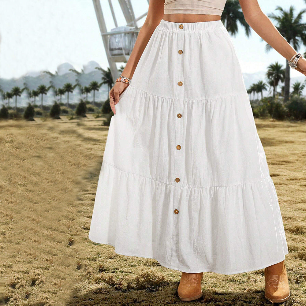 Damen Midirock mit Knopfdetails und schwingendem Design Drune