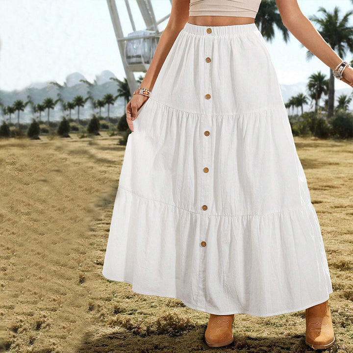 Damen Midirock mit Knopfdetails und schwingendem Design Drune
