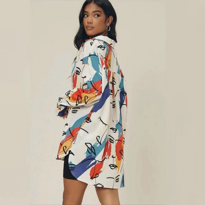 Damen Modische Oversized-Bluse Drune