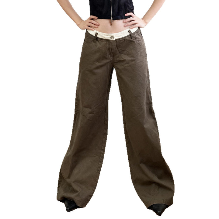 Damen Cargo-Hose im lässigen Stil mit praktischen Seitentaschen und weitem Bein Drune