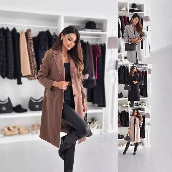 Damen Lange und elegante Winterjacke mit schmalem Schnitt Drune