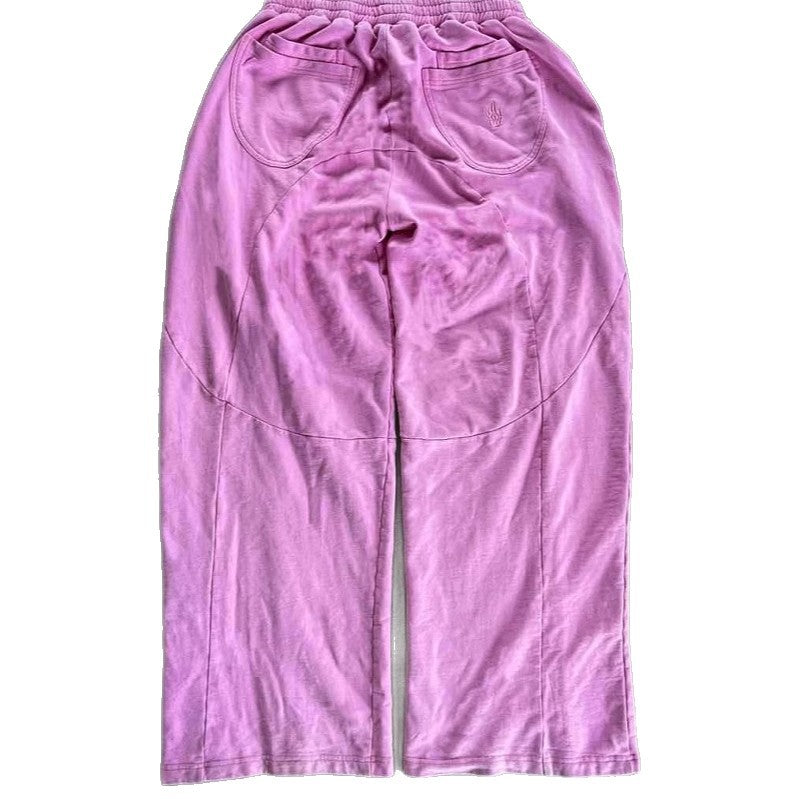 Damen lässige Stoffhose mit elastischem Bund und voluminösen Seitentaschen Drune