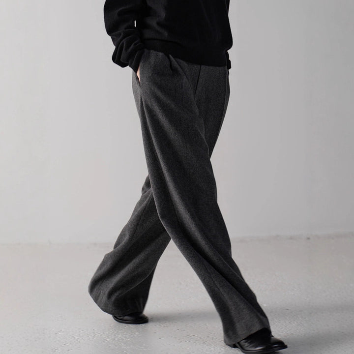 Damen elegante und weit geschnittene Stoffhose Drune