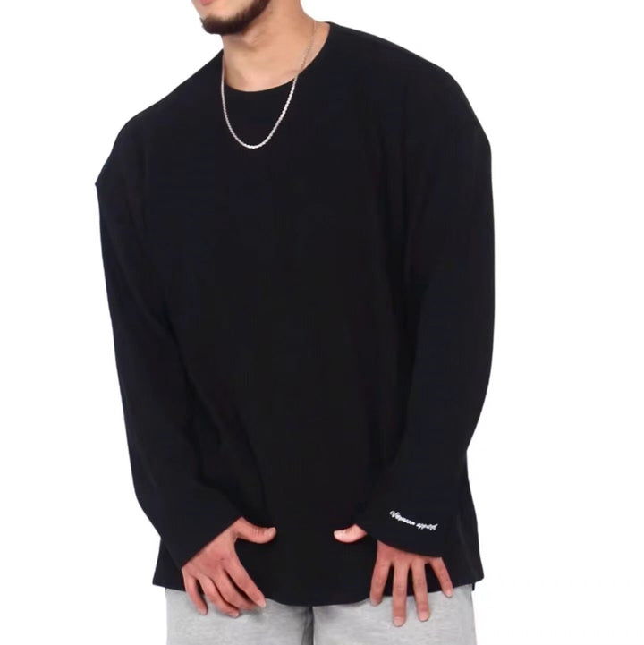 Herren Langarmshirt mit strukturiertem Rippenmuster und modernem Schnitt Drune