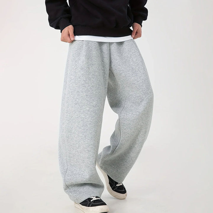 Damen nan Wide‑Leg Relaxhose mit hohem Komfortbund, seitlichen Eingrifftaschen und weichem Fleece-Innenfutter Drune