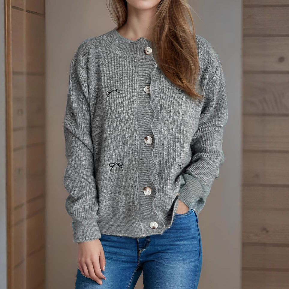 Damen Strickjacke mit verspieltem Knopf-Detail und schöner Struktur Drune