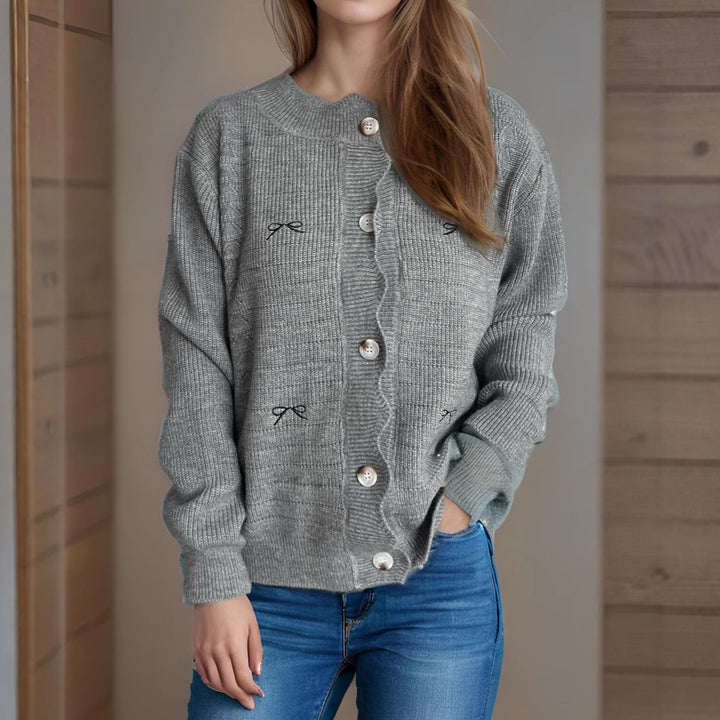 Damen Strickjacke mit verspieltem Knopf-Detail und schöner Struktur Drune