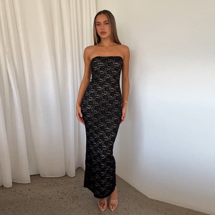 Damen Figurbetontes Spitzenkleid Drune