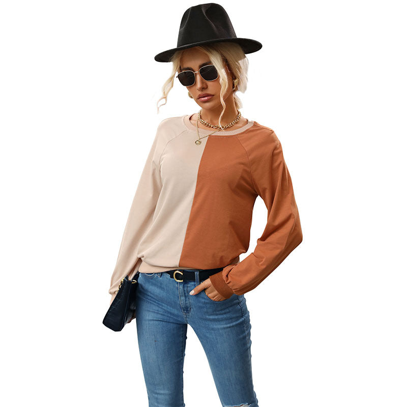 Damen modischer Sweatpullover mit trendigem Farbblock-Design Drune