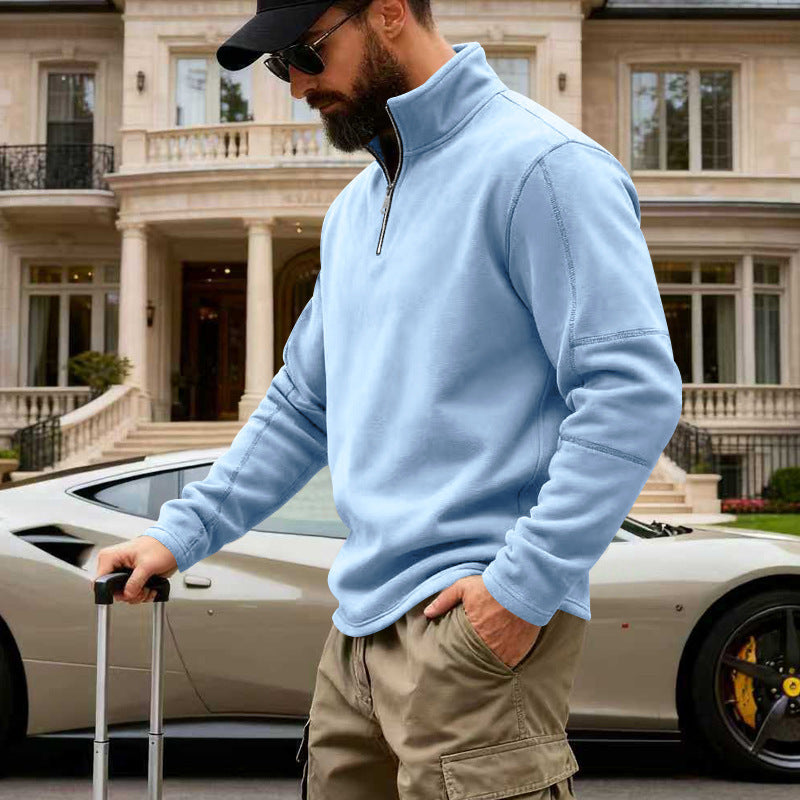 Herren nan Halbzip-Fleecepullover mit Stehkragen, verstärkten Nähten und reiseoptimiertem Schnitt Drune