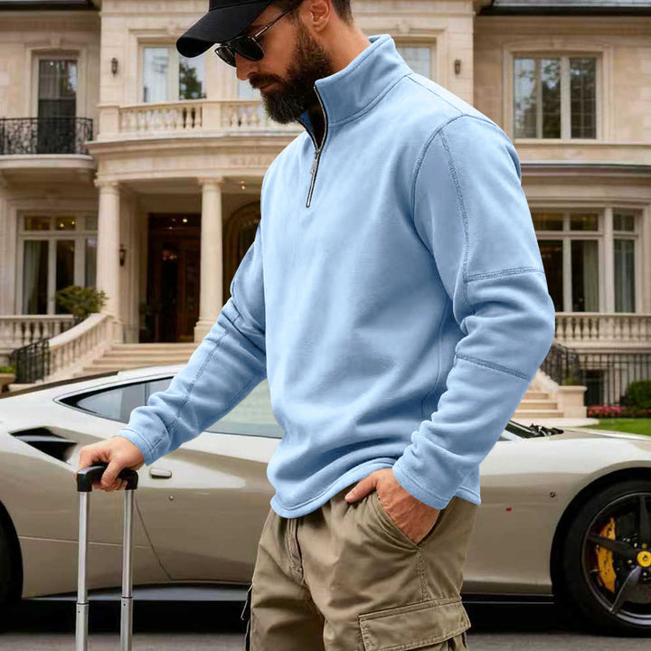 Herren nan Halbzip-Fleecepullover mit Stehkragen, verstärkten Nähten und reiseoptimiertem Schnitt Drune