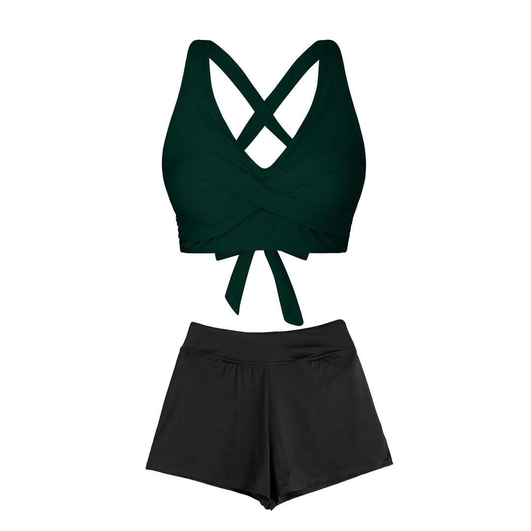 Damen Zweiteiliger Badeanzug mit floralem Design Drune
