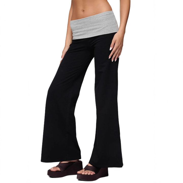 Damen weite Freizeit-Hose mit elastischem Bund und Pünktchenmuster Drune
