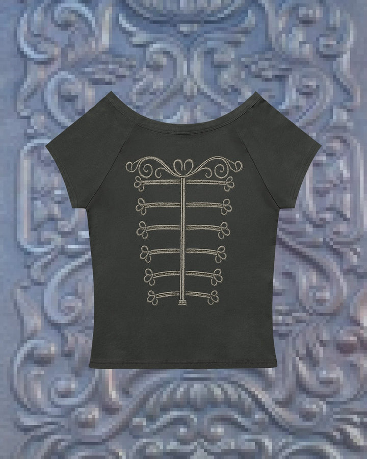 Damen Elegantes T-Shirt mit skulpturalem Design Drune