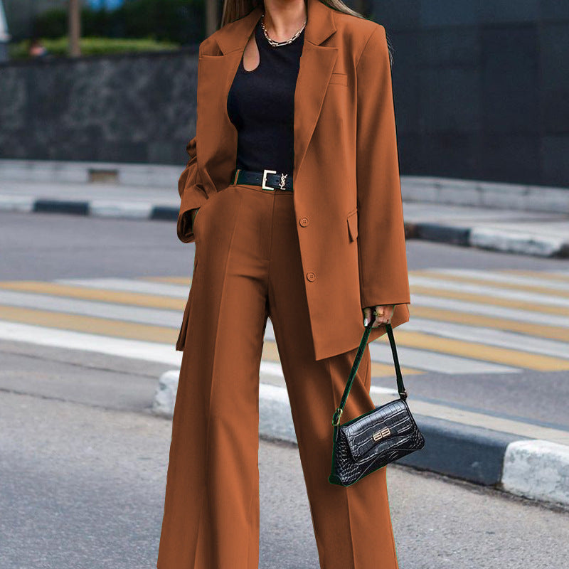 Damen Oversized Blazer und weite Hose Kombination Drune