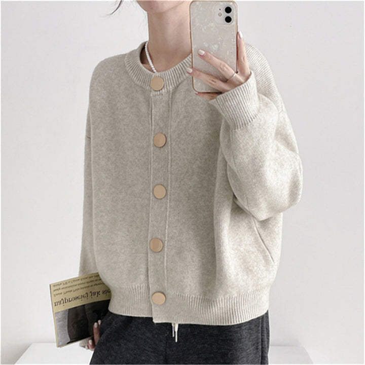 Damen modischer Strickcardigan mit Knopfdetails und weichem Material Drune
