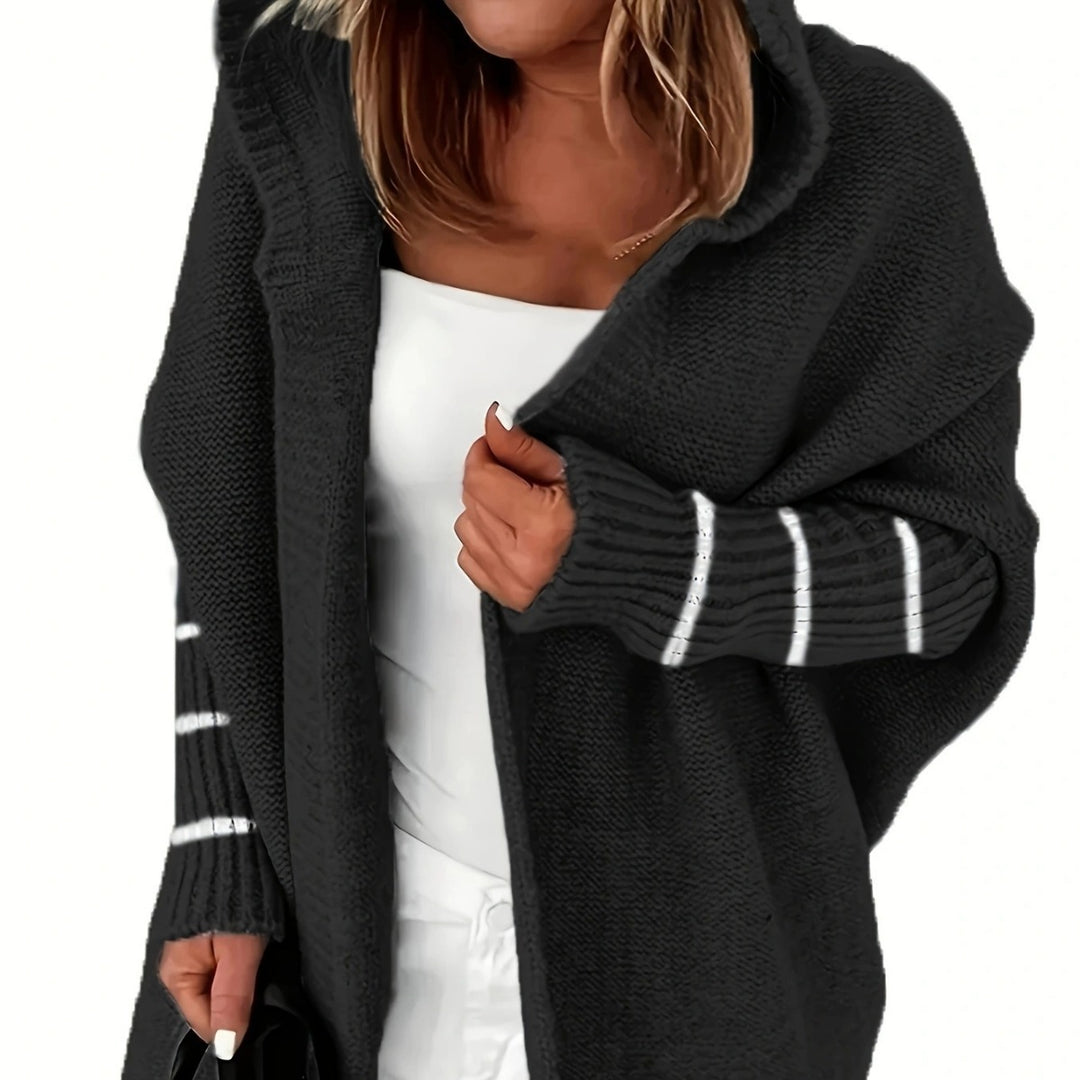 Damen Kuschelige Strickjacke mit Kapuzen und weit geschnittenem Design Drune