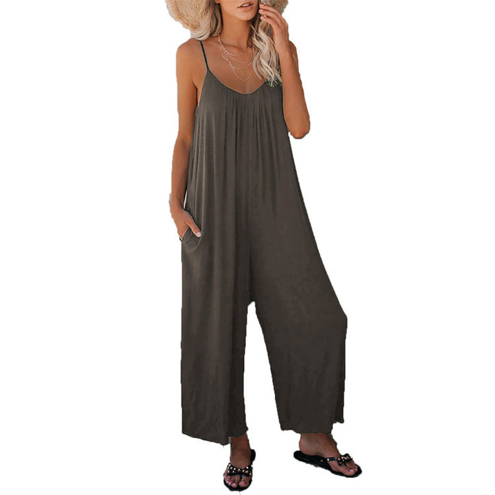 Damen Lässiger Jumpsuit mit weitem Schnitt und praktischen Taschen Drune