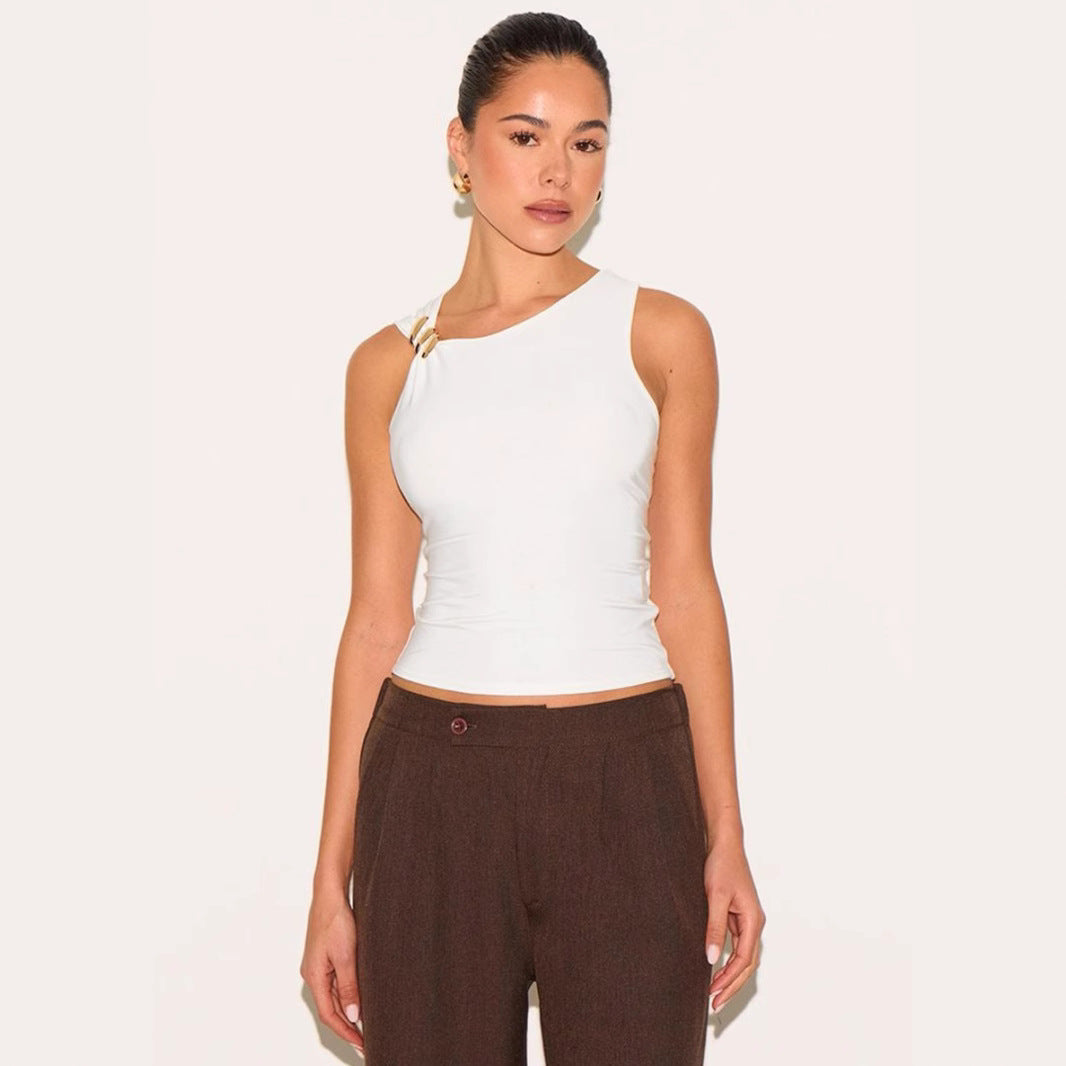 Damen Elegantes Tanktop mit dekorativem Knotendetail Drune