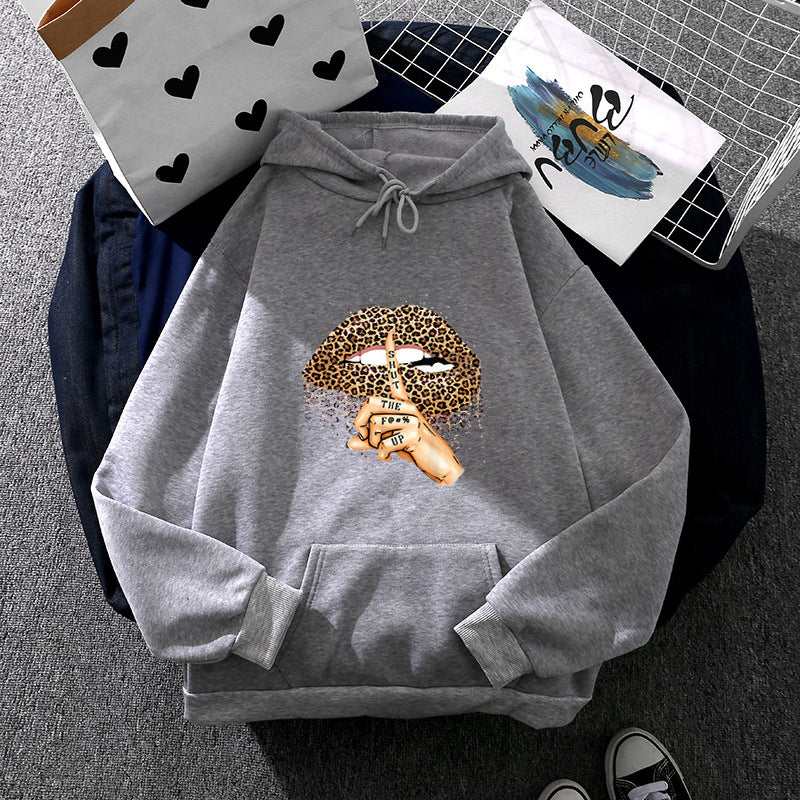 Damen Hoodie mit auffälligem Leopardenmotiv Drune