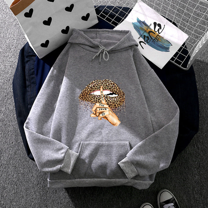 Damen Hoodie mit auffälligem Leopardenmotiv Drune