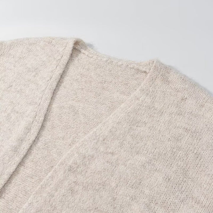Damen weicher Strickmantel mit weitem Schnitt und eleganten Details Drune