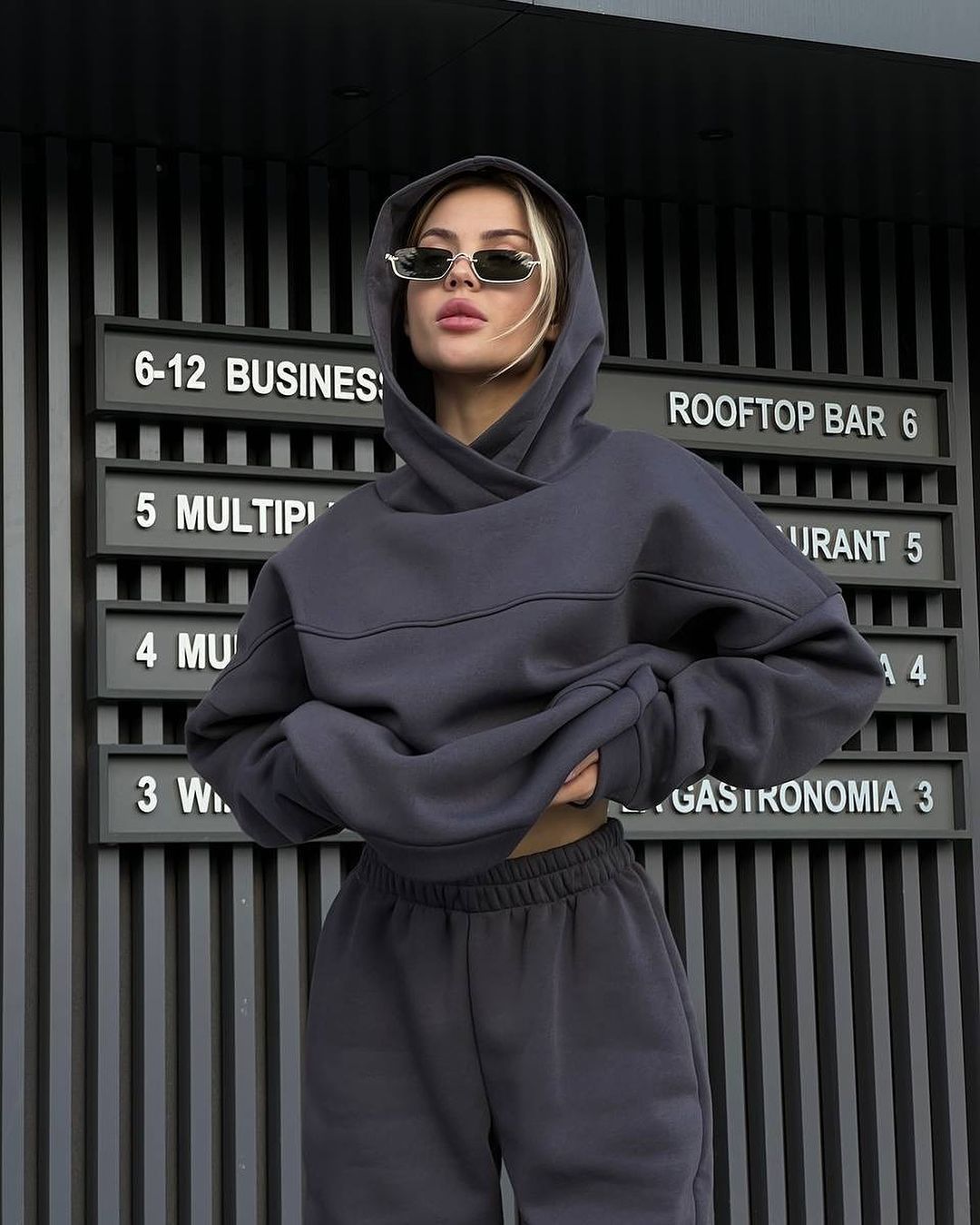 Damen Oversized Hoodie mit Kapuze Drune