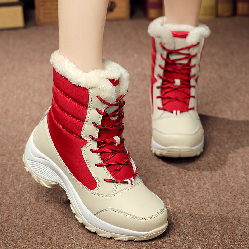Damen Warme Winterstiefel mit Fleece-Futter und rutschfester Sohle Drune