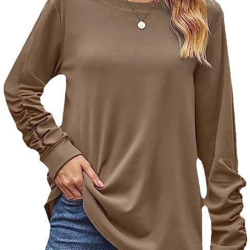 Damen lässiges Langarmshirt aus weichem Baumwollmix Drune