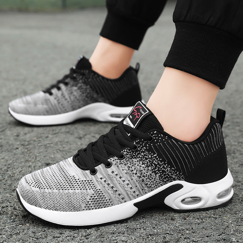 Herren nan leichter Strick-Running-Sneaker mit gepolsterter Fersenstütze und sichtbarer Luftkissen-Zwischensohle Drune