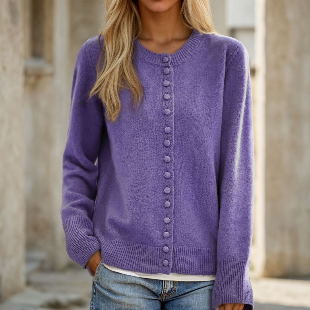 Damen Feiner Strickcardigan mit Knopfdetails und leichtem Material Drune
