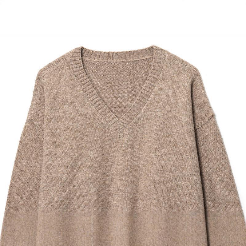 Damen Kaschmir-V-Ausschnitt Pullover Drune