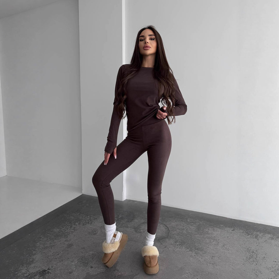Damen körperbetontes Fitness-Loungewear-Set Drune