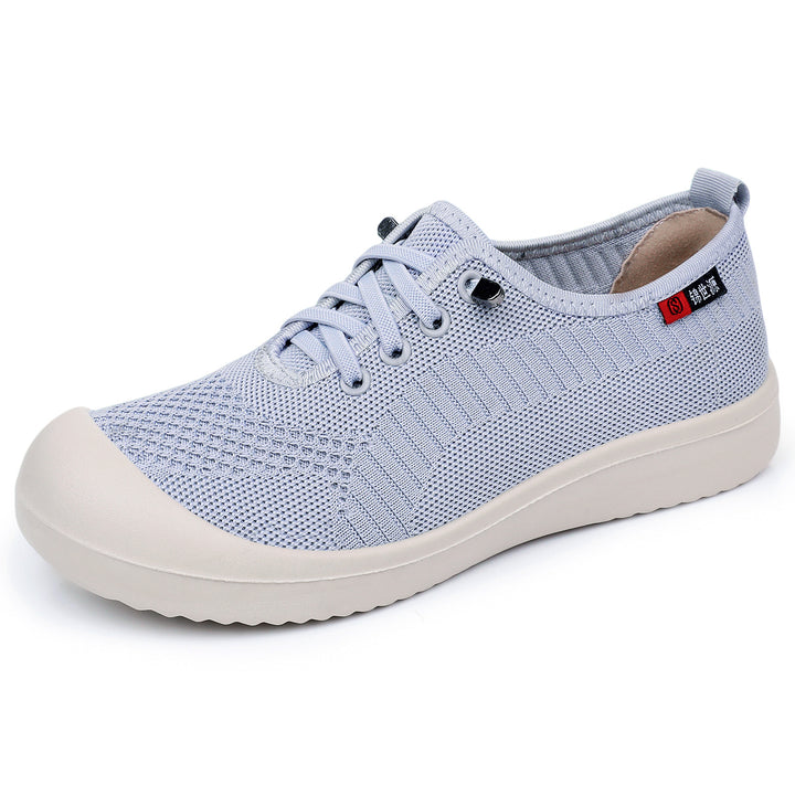 Damen nan leichter atmungsaktiver Strick-Slip-On Freizeitschuh mit stoßdämpfender Leichtlaufsohle Drune
