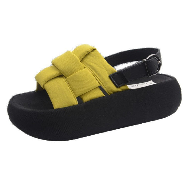 Damen modische Plateau-Sandalen mit elegantem Kreuzriemen und komfortablem Fußbett Drune