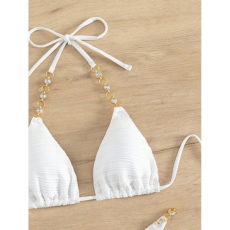Damen Triangel-Bikini mit luxuriösen Schmuckdetails Drune