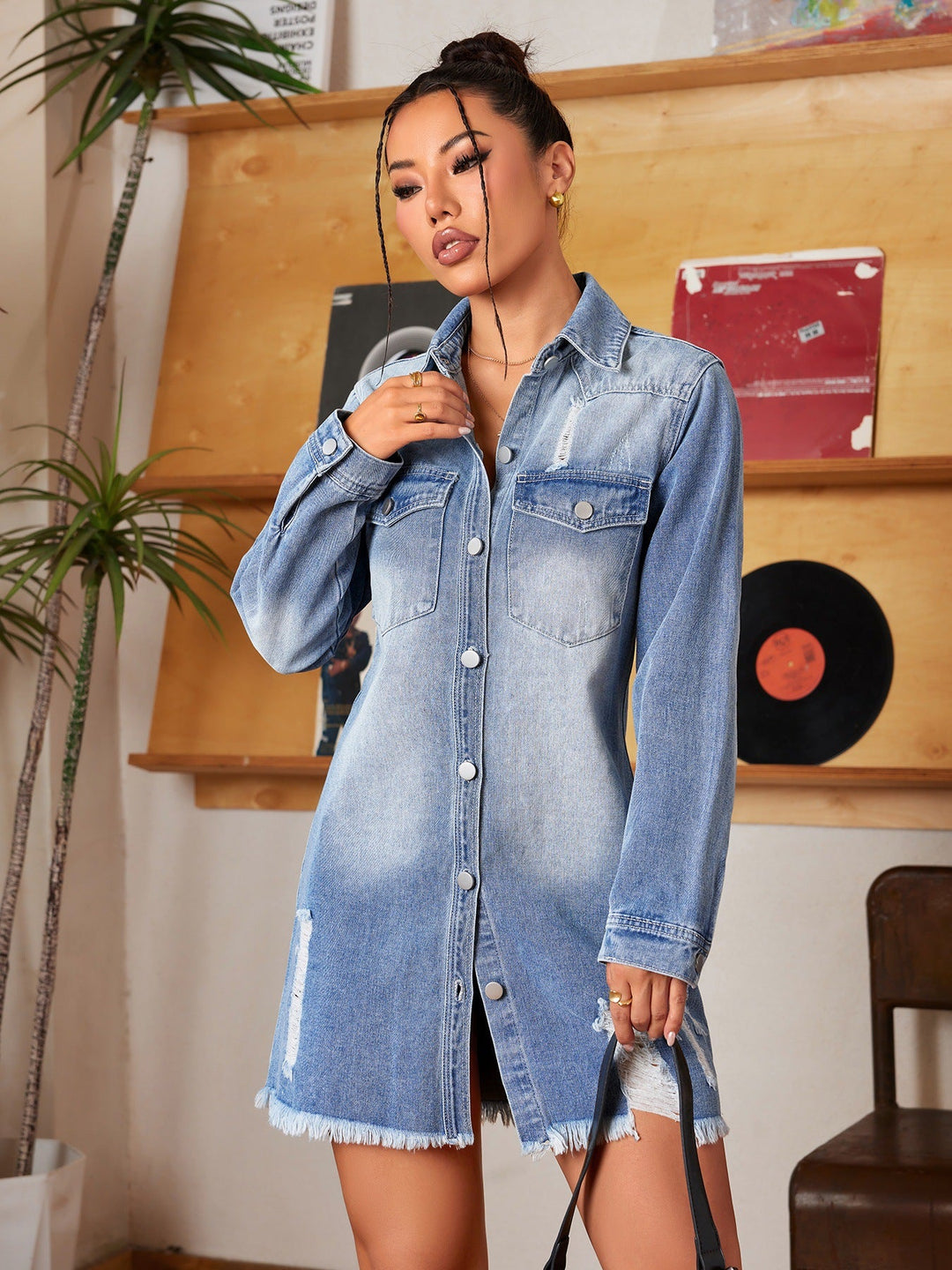 Drune | Zerrissene Jeansjacke für Frauen - Stylisch und Lässig