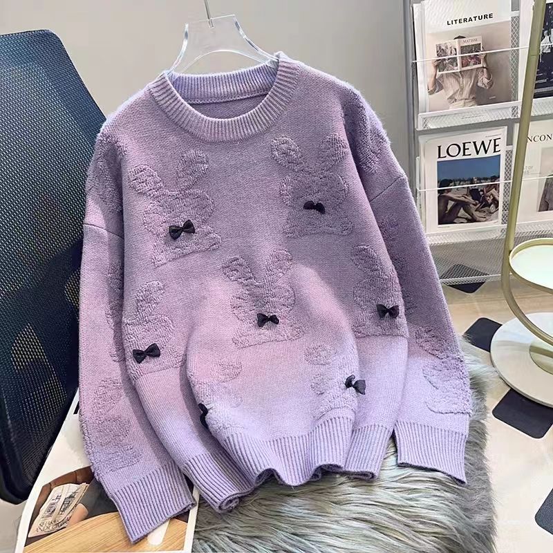 Damen kuscheliger Pullover mit verspielten Tierapplikationen Drune