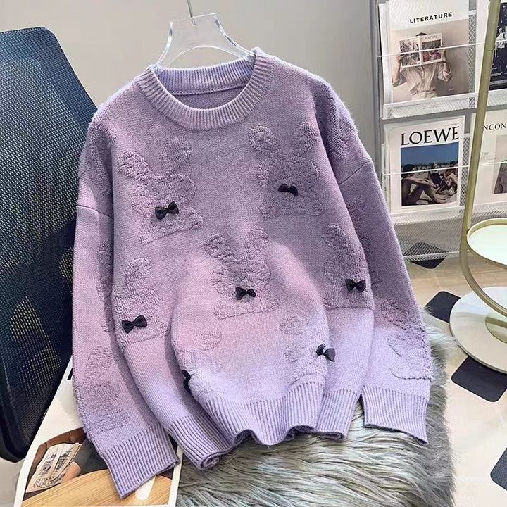 Damen kuscheliger Pullover mit verspielten Tierapplikationen Drune