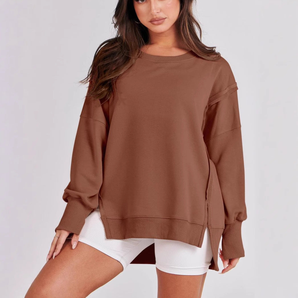 Damen lässiger oversized Sweatshirt mit Raglanärmeln Drune