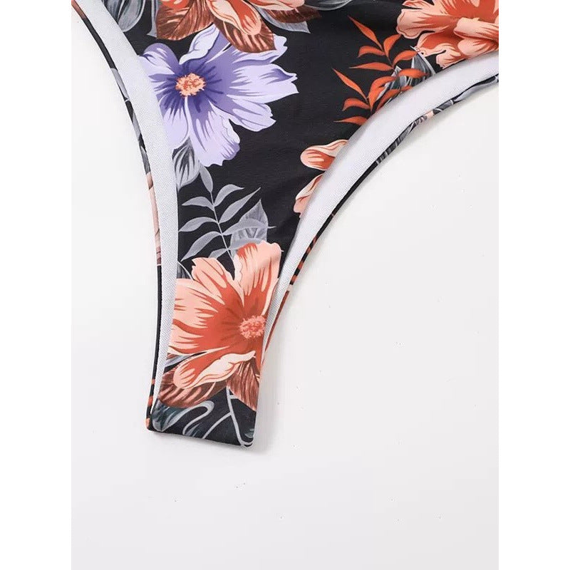 Damen Bikini-Set mit gepolstertem Oberteil und modischen floralem Slip Drune