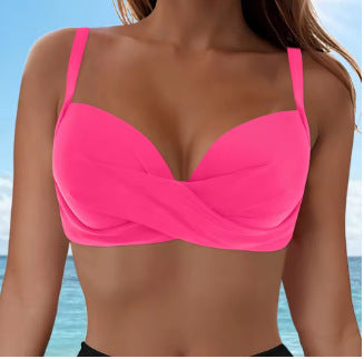 Damen Elegantes Bikinioberteil mit Wickeldesign Drune