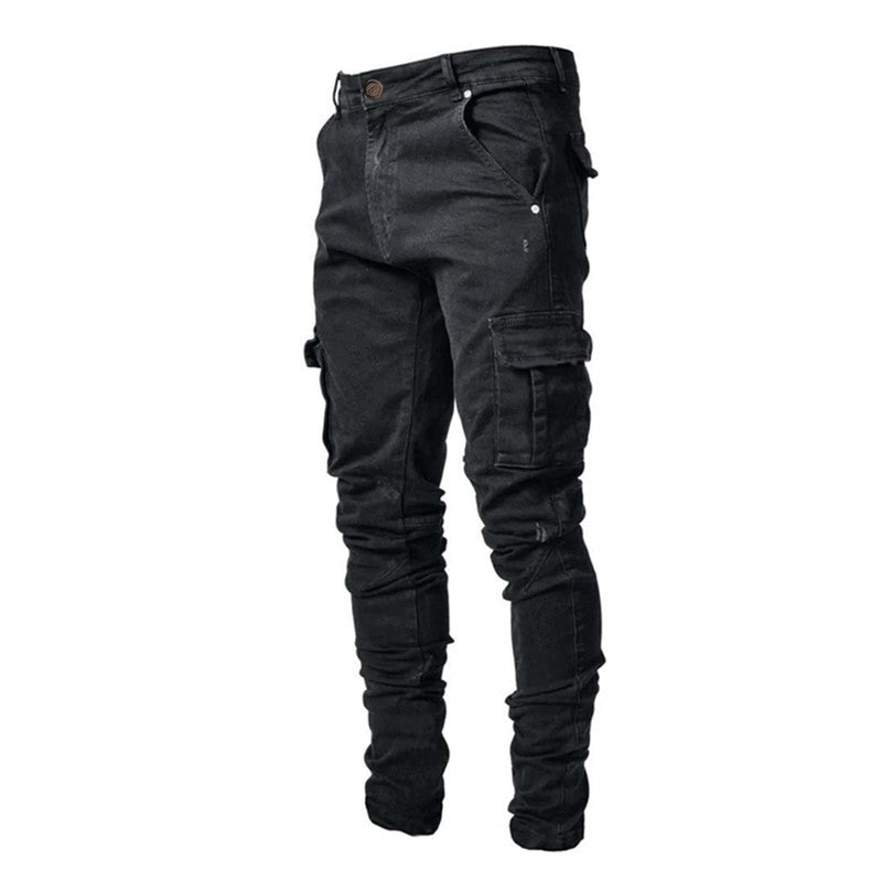 Herren Cargo-Denim-Hose im modernen Slim Fit mit praktischen Seitentaschen Drune