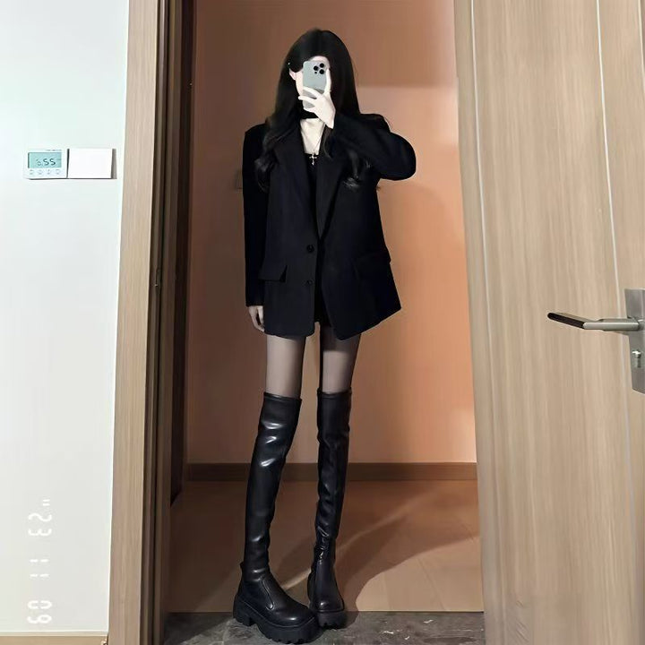 Damen Oversized Blazer mit Taschen Drune