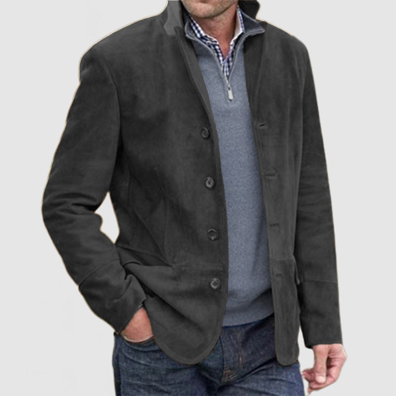 Herren Elegante Wildlederjacke mit modernen Details Drune