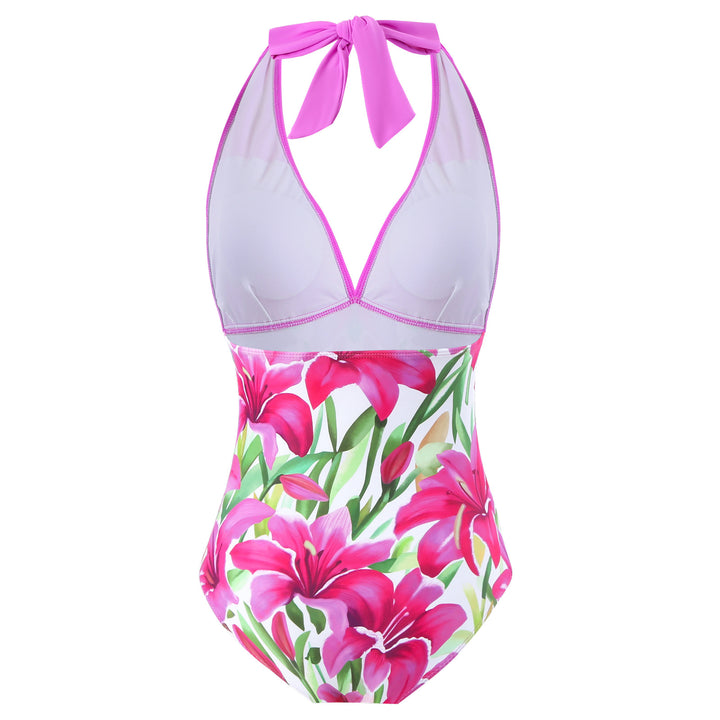 Damen Badeanzug mit floralem Design und modischem Überrock Drune